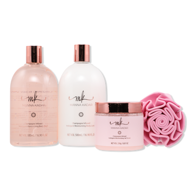 MANNA KADAR BEAUTY Pretty in Pink Champagne Scented 4 Piece Bath Set