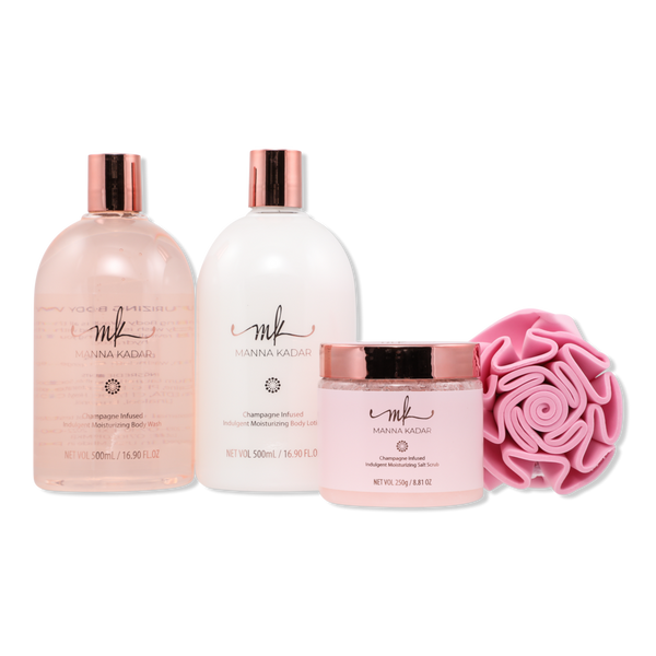 MANNA KADAR BEAUTY Pretty in Pink Champagne Scented 4 Piece Bath Set #1