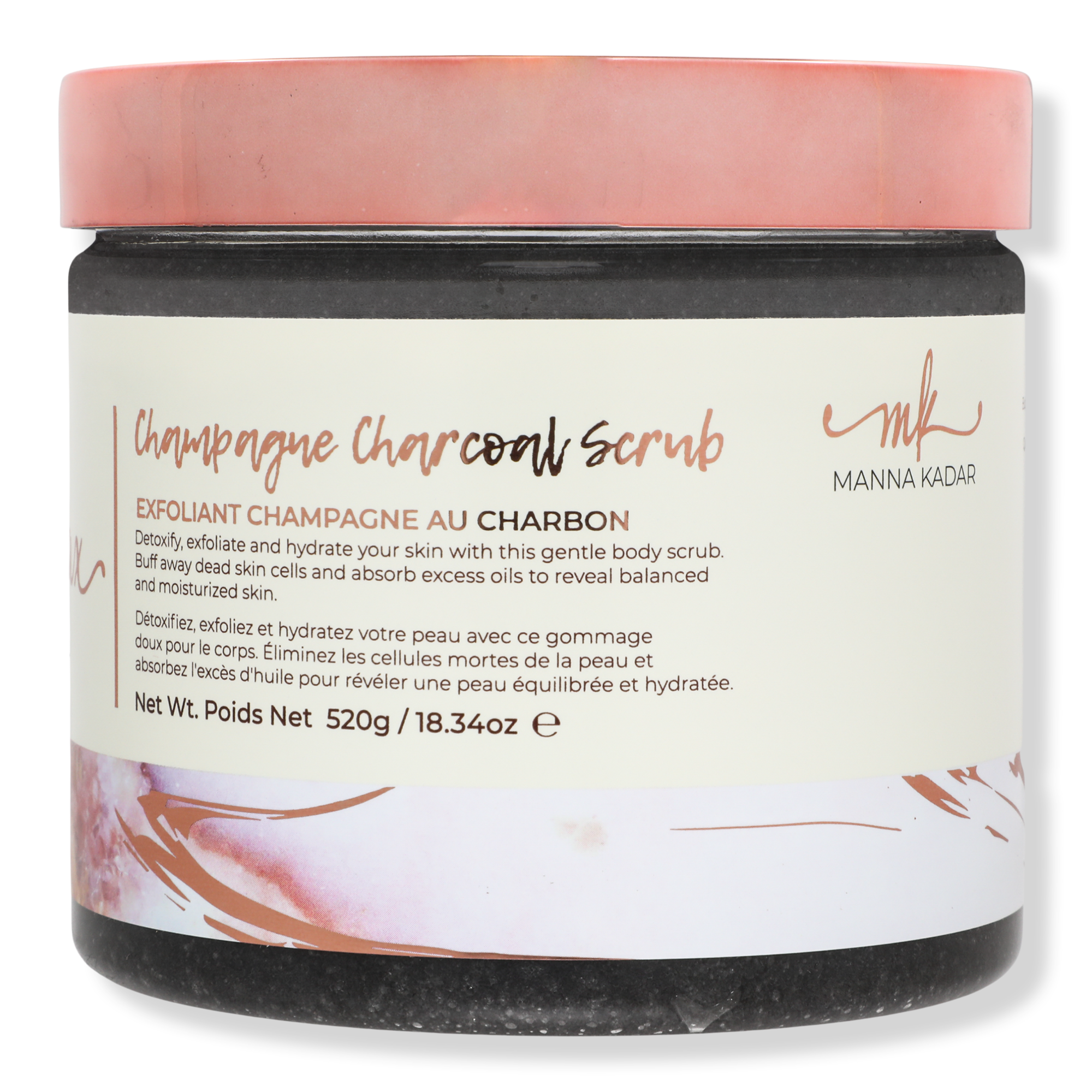 MANNA KADAR BEAUTY Champagne Scented Charcoal Exfoliating Body Scrub #1