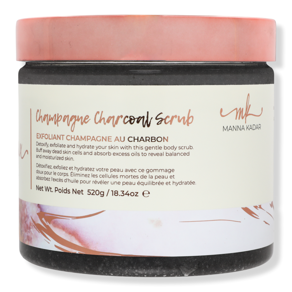 MANNA KADAR BEAUTY Champagne Scented Charcoal Exfoliating Body Scrub