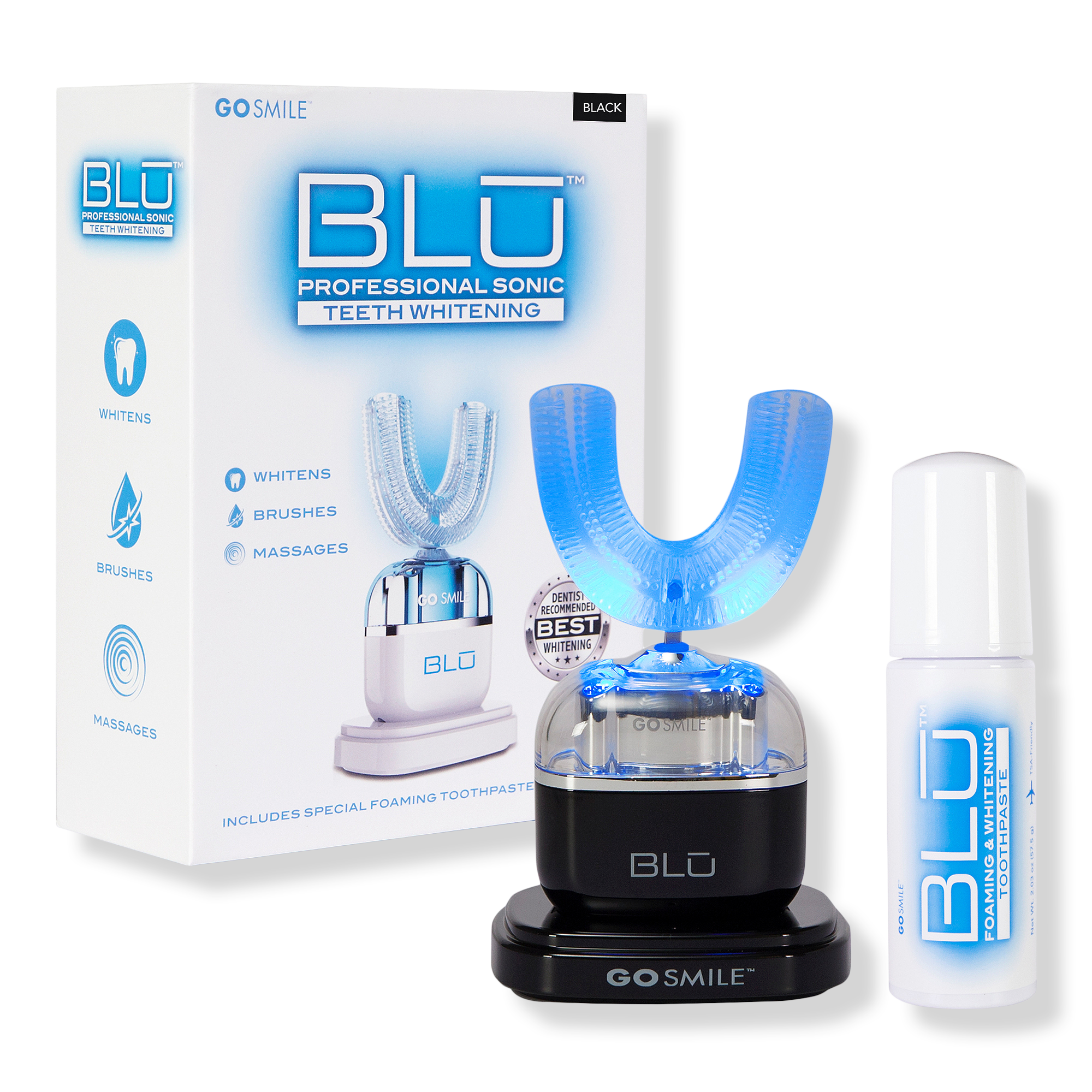 Black BLU Hands-Free Toothbrush And Whitening Device 