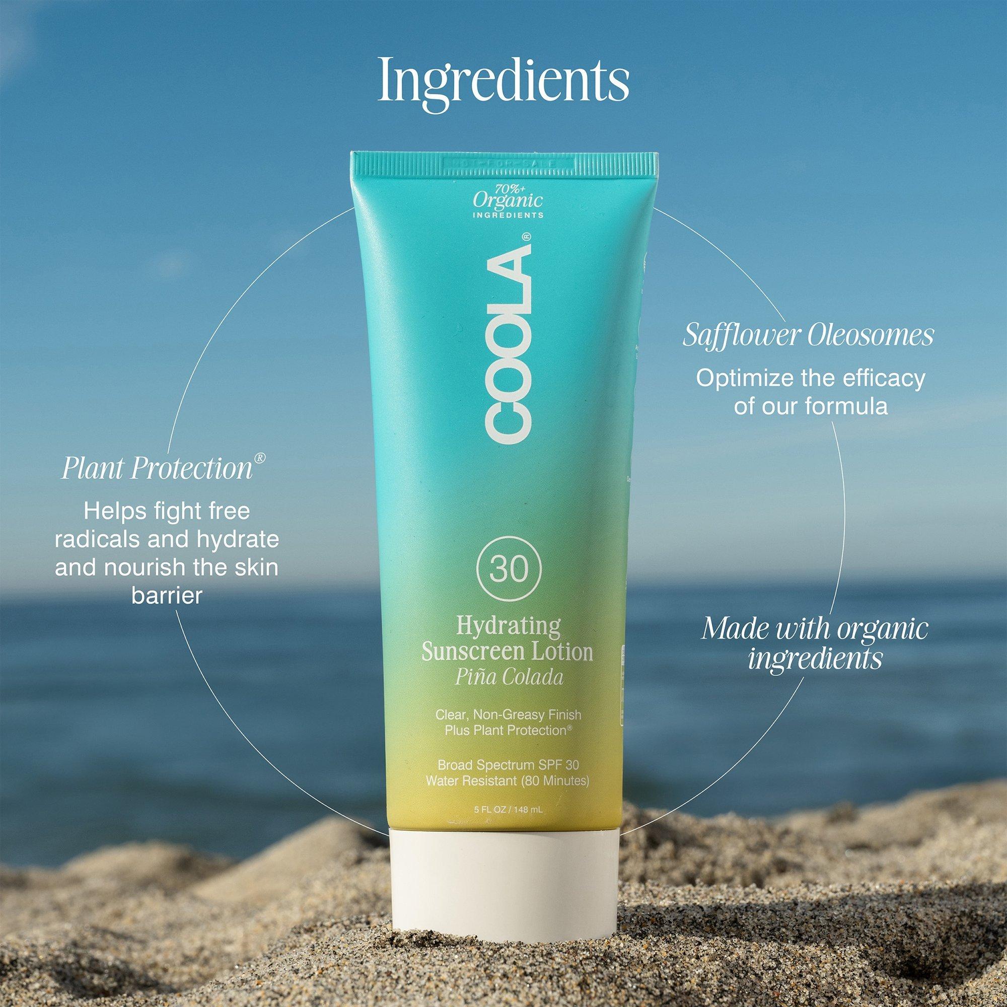 Органический солнцезащитный лосьон для тела Coola Classic SPF 30, Piña Colada — фото 4