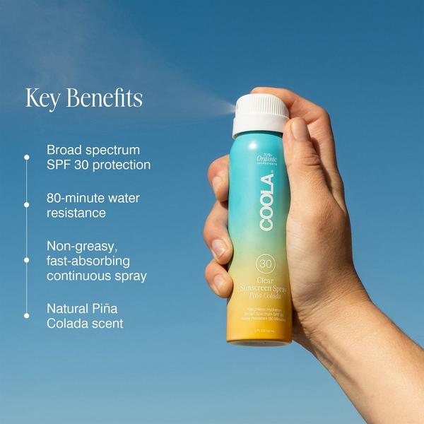 COOLA Travel Size Piña Colada Classic Body Organic Sunscreen Spray SPF 30 #3