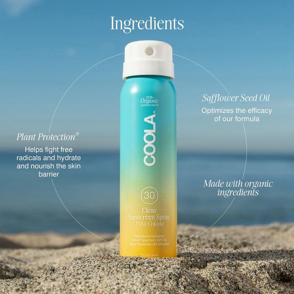 COOLA Travel Size Piña Colada Classic Body Organic Sunscreen Spray SPF 30 #4