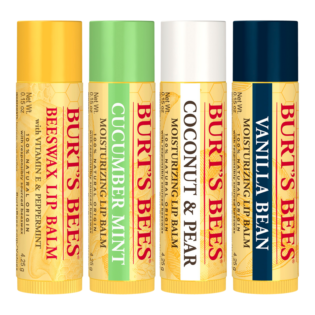  Burt's Bees Beeswax Lip Balm, Lip Moisturizer With Responsibly  Sourced Beeswax, Tint-Free, Natural Conditioning Lip Treatment, 4 Tubes,  0.15 oz. : Baby
