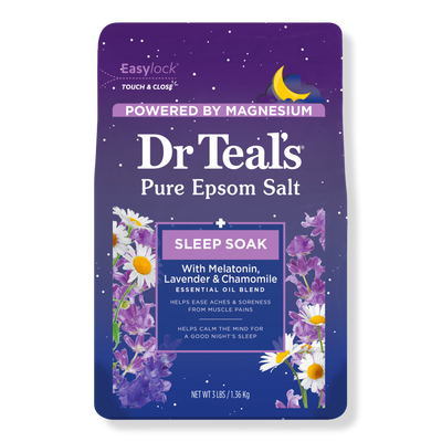 Dr Teal's Pure Epsom Salt Soak, Sleep Blend with Melatonin, Lavender & Chamomile Essential Oils