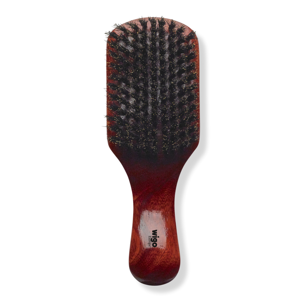 USA Made Natural Color BOAR Hair Brush Wood Handle Stained