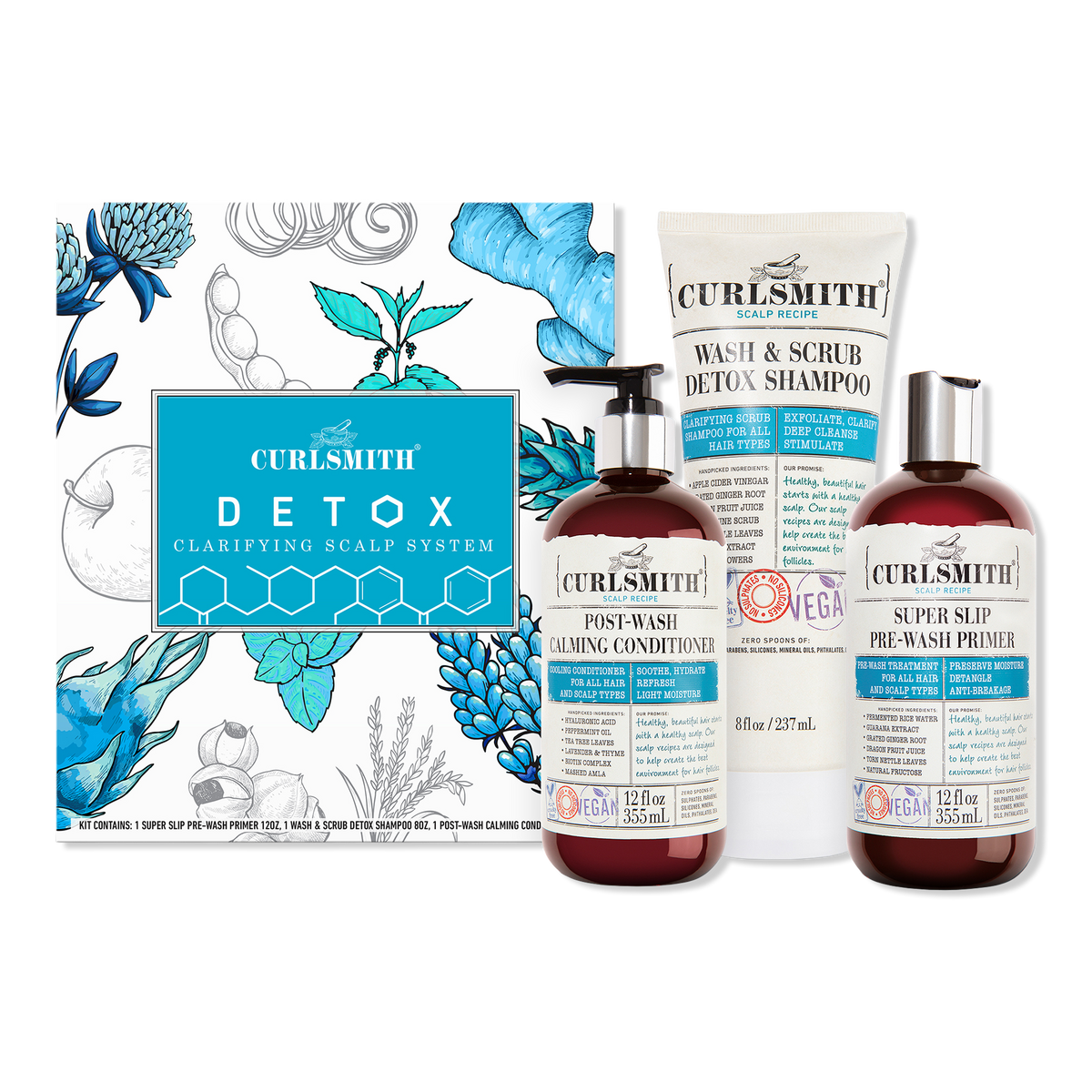 Outlet Curlsmith Detox Kit primer shampoo conditioner