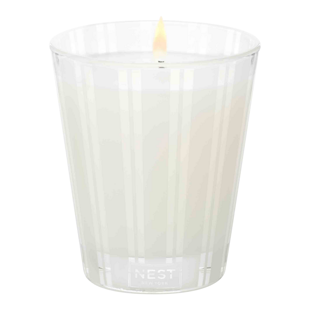 Scented candle with wooden wick Bamboo Linen Candle-lite