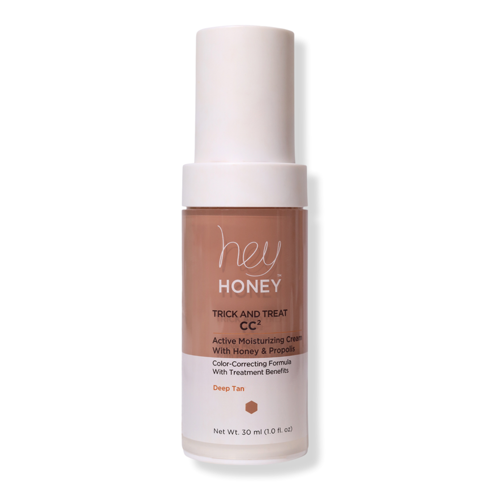 Hey Honey Trick & Treat Cc² Active Propolis Color Correcting Cream With Broad Spectrum Spf 45 - Deep Tan In Brown