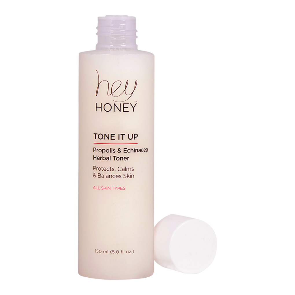 Hey Honey Skincare Tone It Up Propolis & Echinacea Water Herbal Face Toner  | Effective 3-in-1 Moisturizing, Soothes & Protects | Deep Pores Skin pH