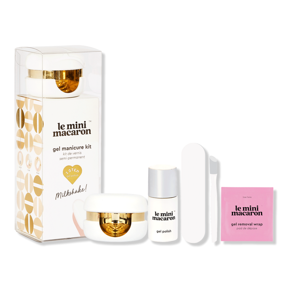 Le Mini Macaron 1-step Diy Glossy Gel Manicure Kit - Milkshake In White