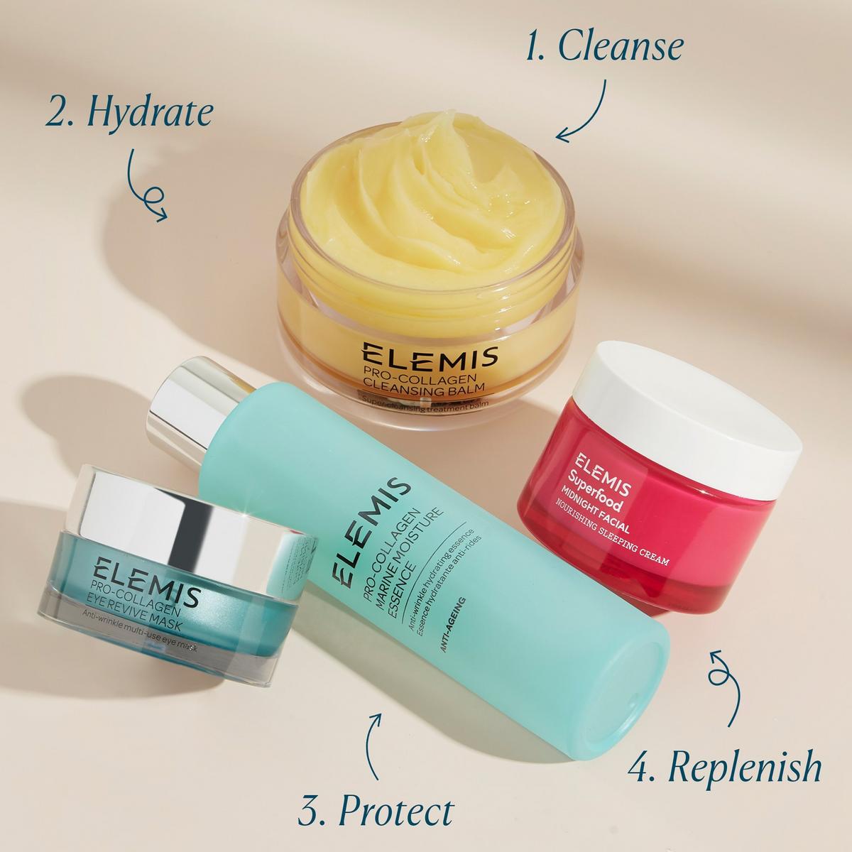 Elemis bundle- pro-collagen buy eye revive mask& peptide4 plumping pillow facial