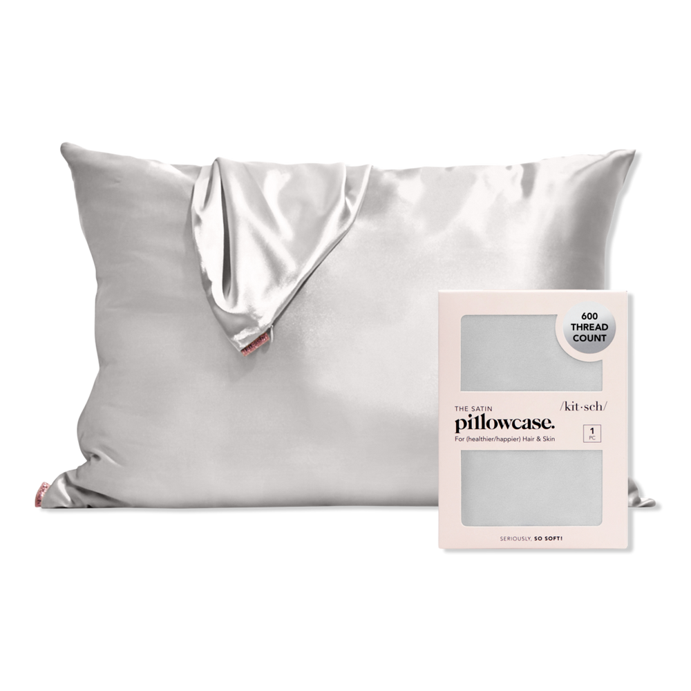 Kitsch Satin Pillowcase - Silver In Silver