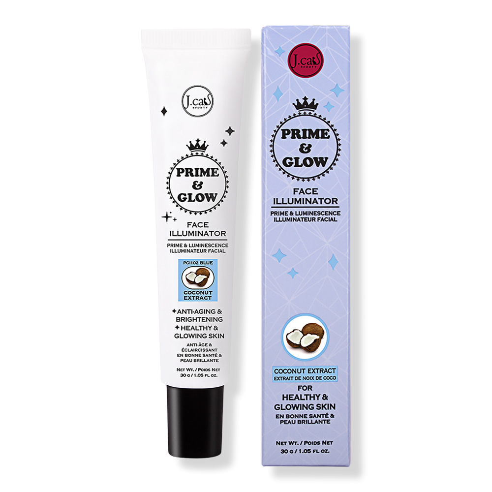 J.cat Beauty Prime & Glow Face Illuminator Coconut Extract Blue