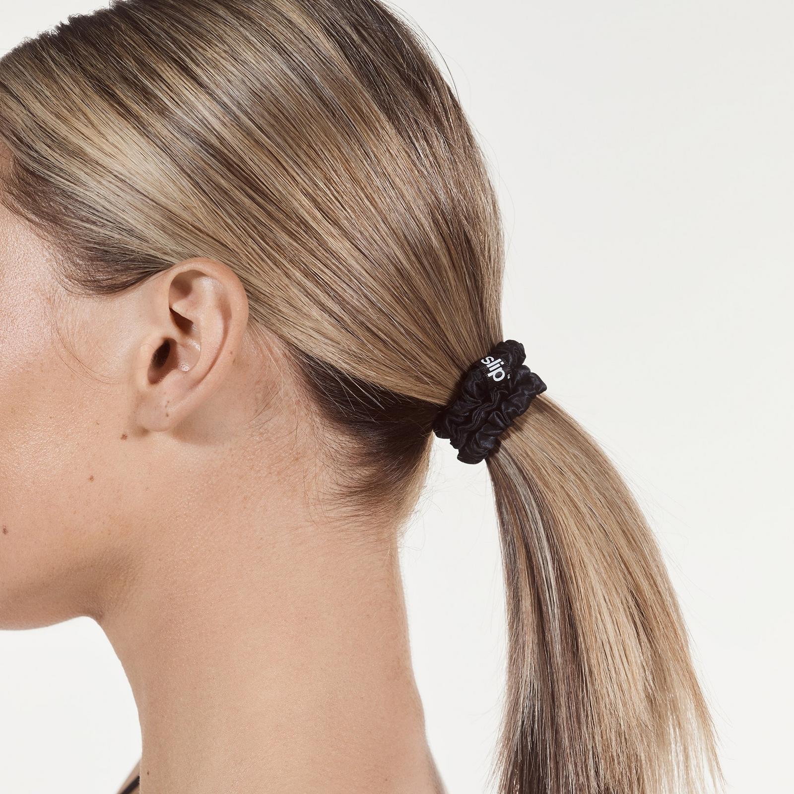 Pink, Black & Caramel Pure Silk Skinny Scrunchies