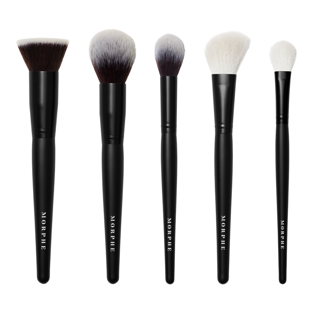 Face The Beat 5 Piece Face Brush Collection + Bag - Morphe