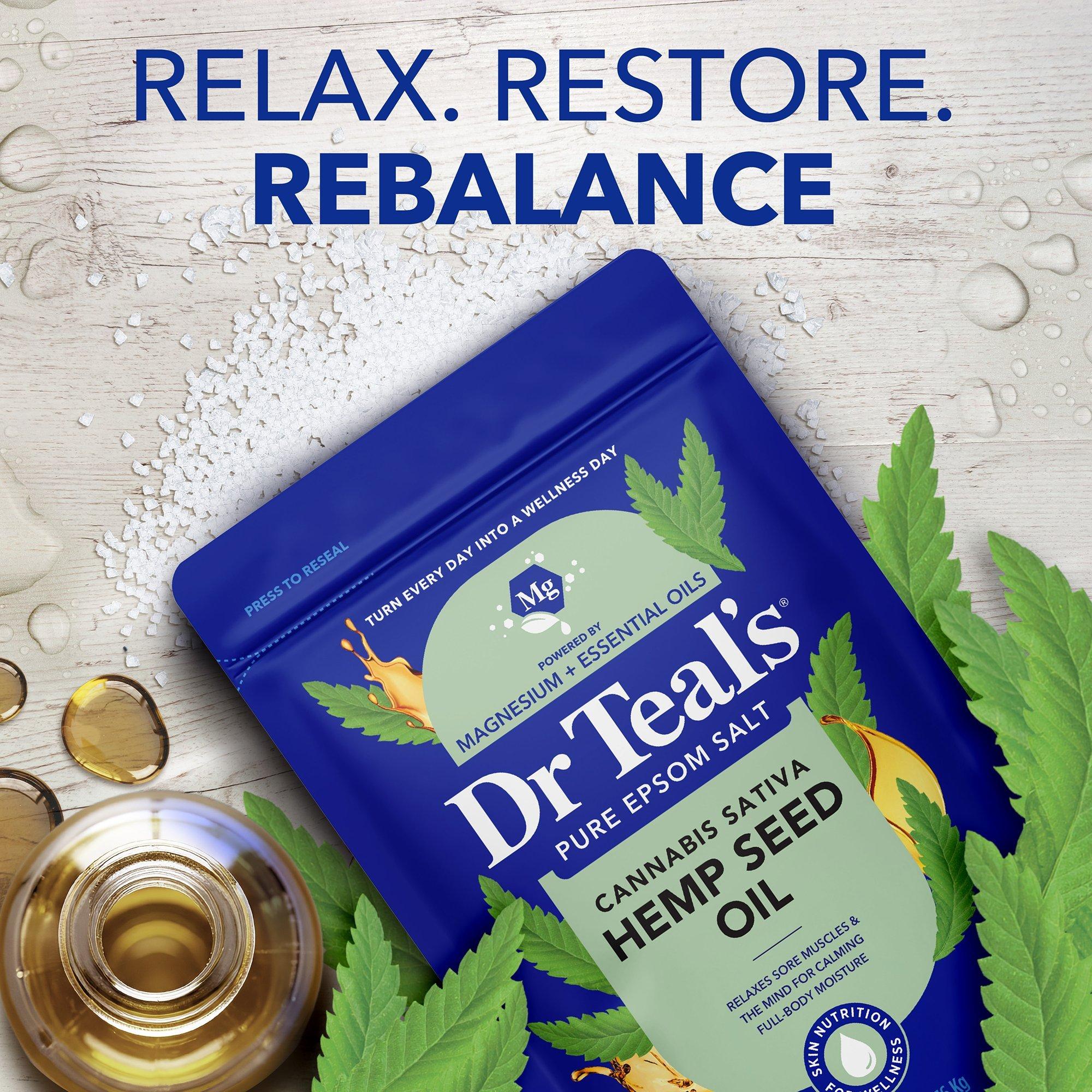 Английская соль Dr Teal's с маслом семян конопли Cannabis Sativa — фото 3