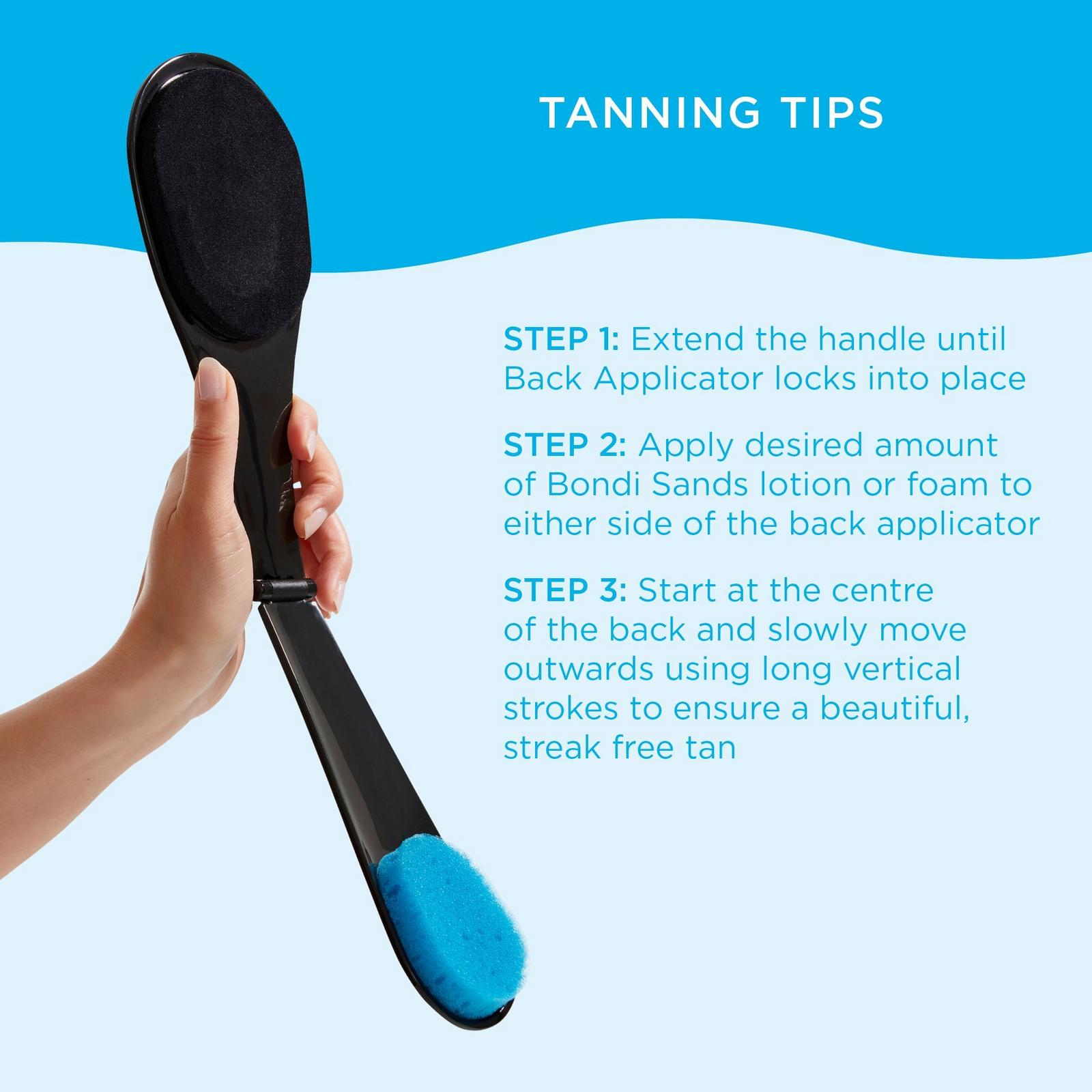 Easy to Reach Back Applicator for Self Tanning