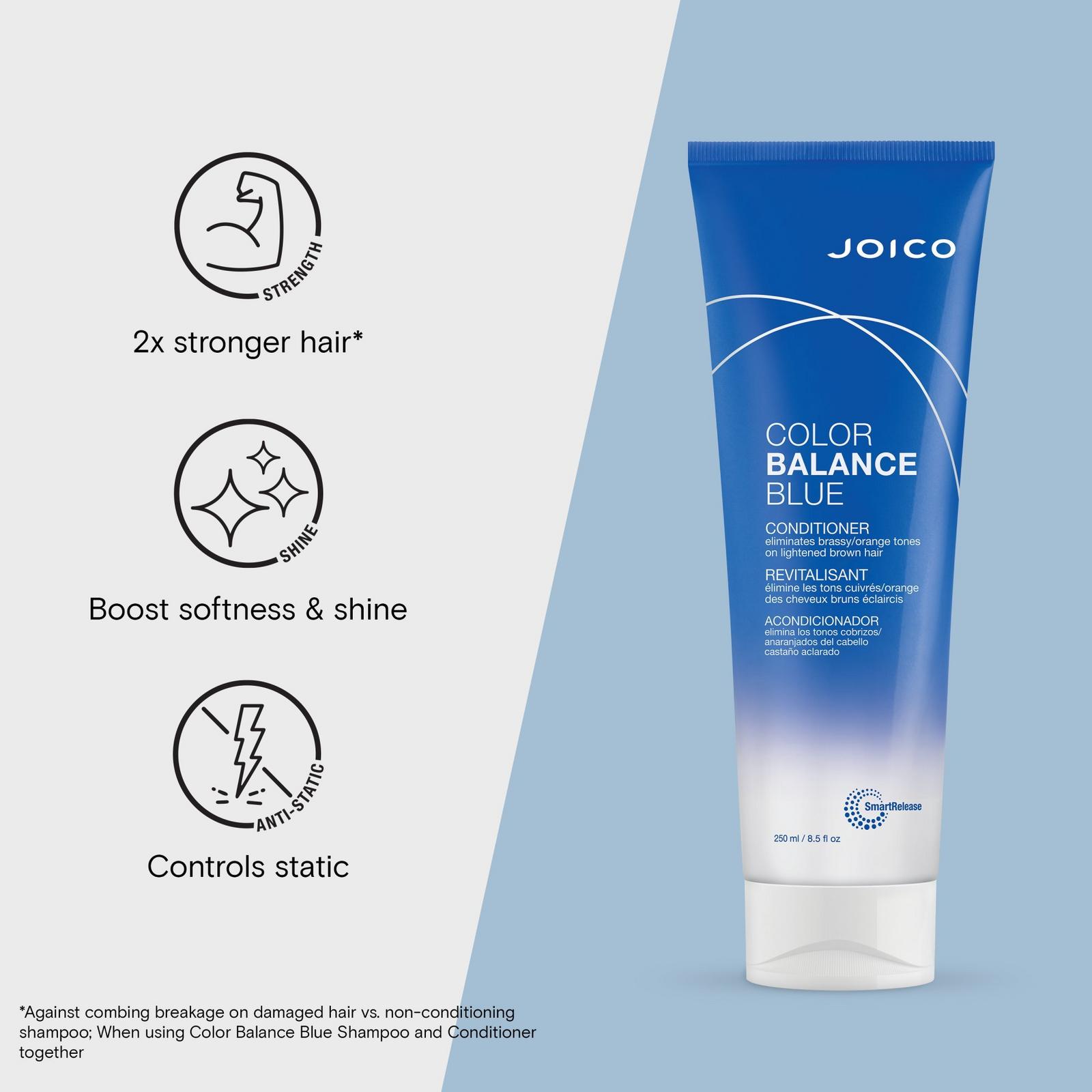 Color Balance Blue Conditioner Eliminates Brassy/Orange Tones on Lightened Brown Hair