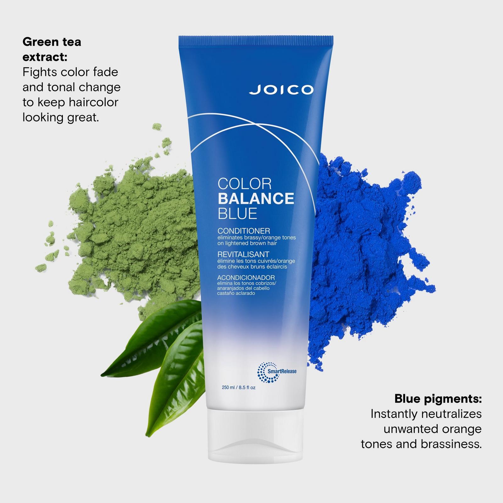 Color Balance Blue Conditioner Eliminates Brassy/Orange Tones on Lightened Brown Hair