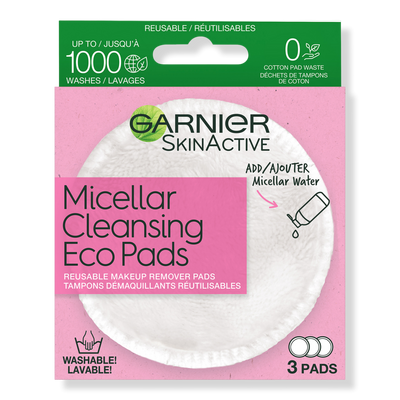 Garnier SkinActive Micellar Cleansing Eco Pads, Reusable, 3 Pack