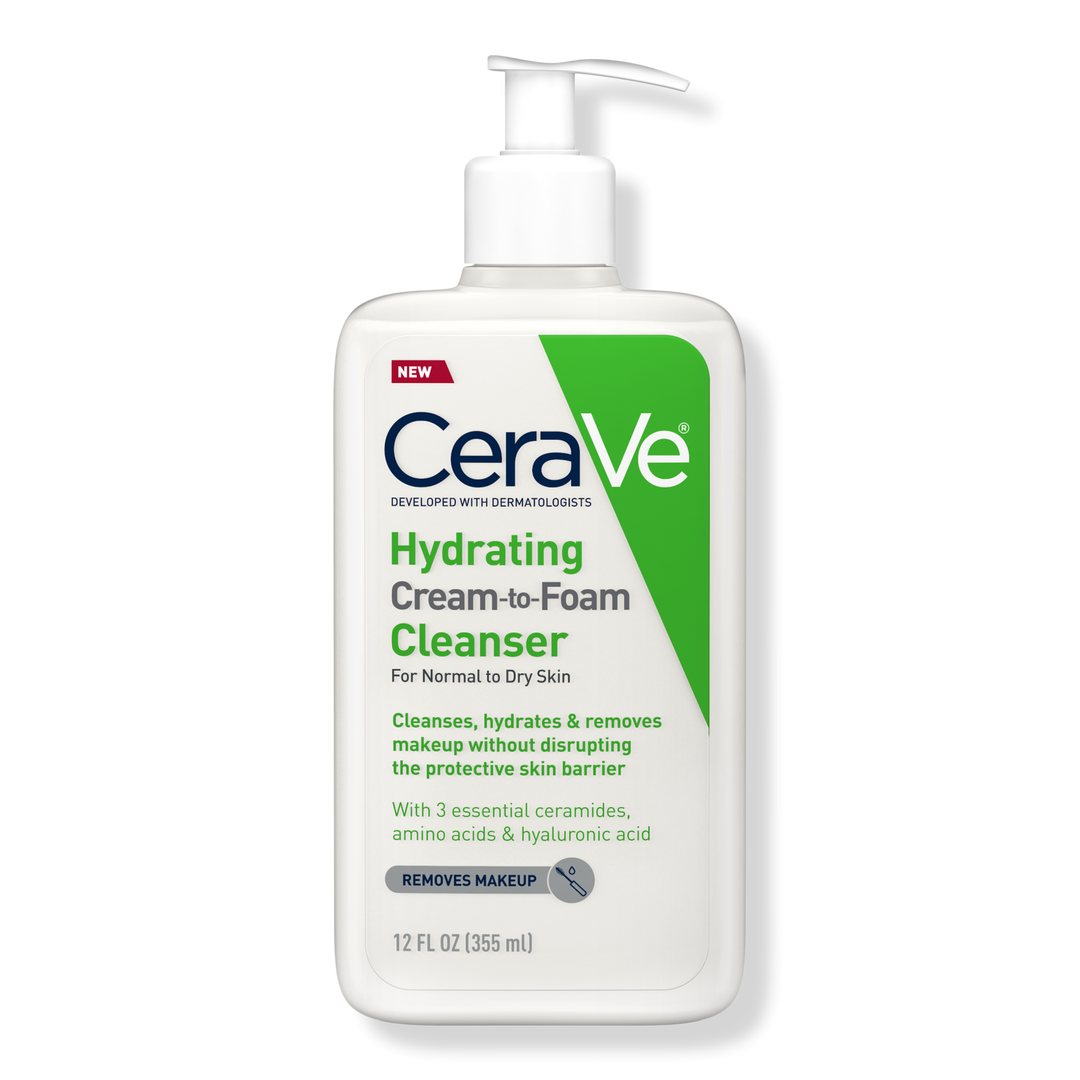 CeraVe Hydrating Cream-to-Foam Face Wash for Balanced to Dry Skin #1