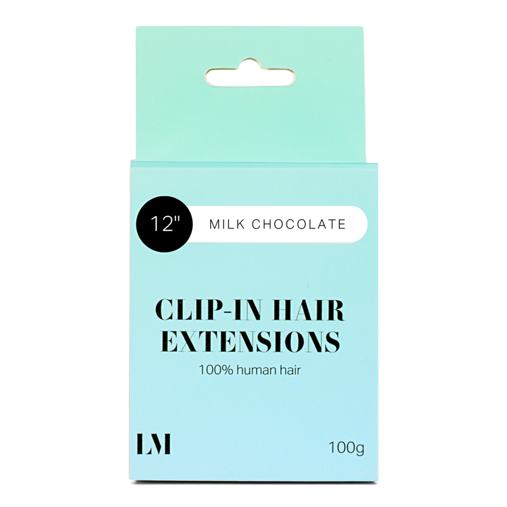 12'' Clip-In Human Hair Extension - Milk Chocolate