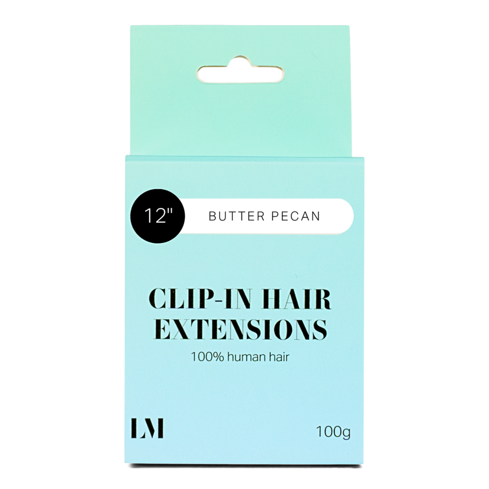 12'' Clip-In Human Hair Extension - Butter Pecan