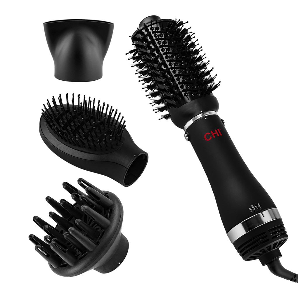 GEM Hot Air Styling Brush Black/Rose Gold  Styling brush, Brushed black,  Black rose