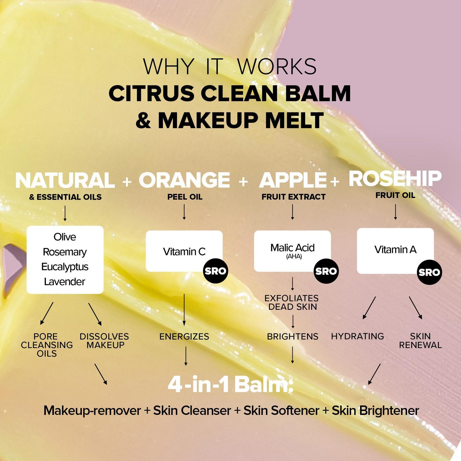 NUDESKIN Citrus Clean Balm & Make-Up Melt