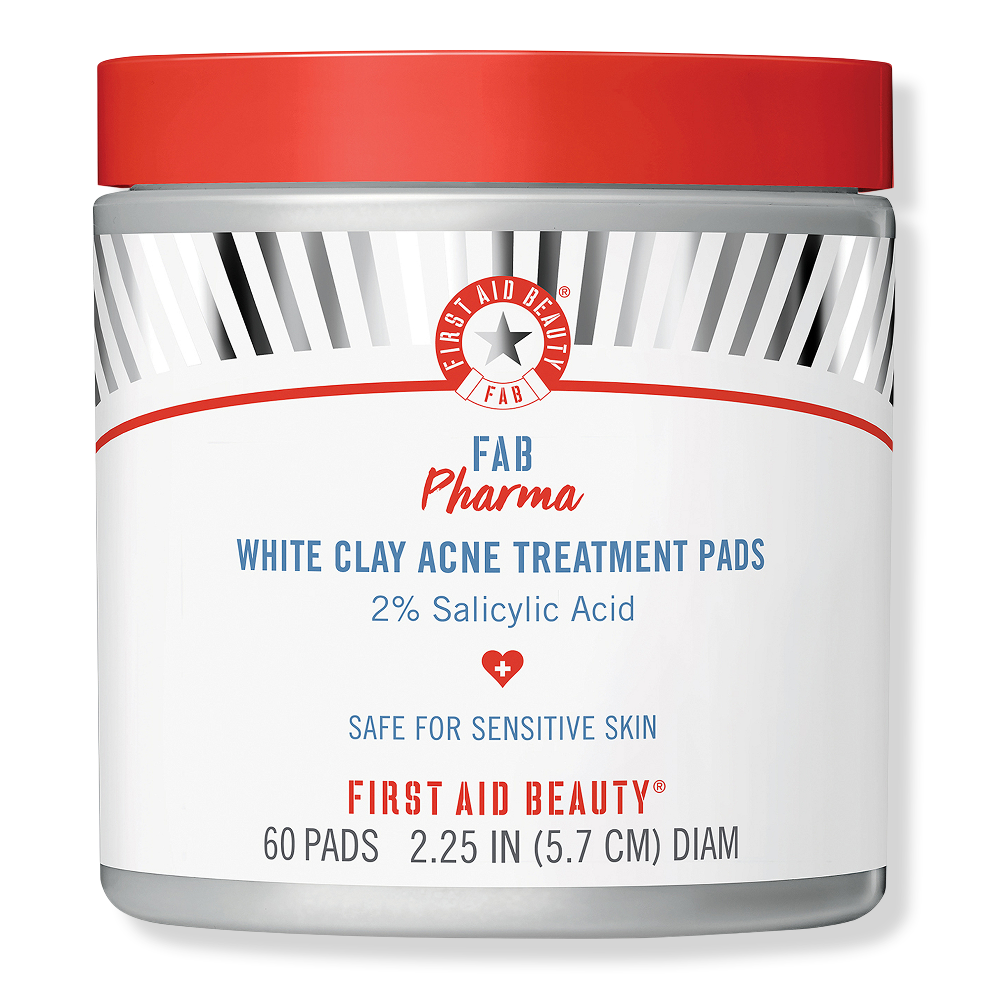 First Aid Beauty FAB Pharma White Clay Acne Treatment Pads 2% Salicylic Acid #1