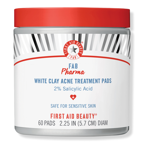 FAB Pharma White Clay Acne Treatment Pads 2% Salicylic Acid - First Aid  Beauty