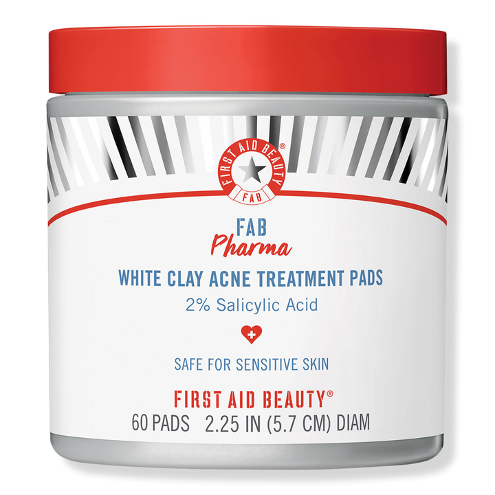 First Aid Beauty FAB Pharma White Clay Acne Treatment Pads 2% Salicylic Acid #1