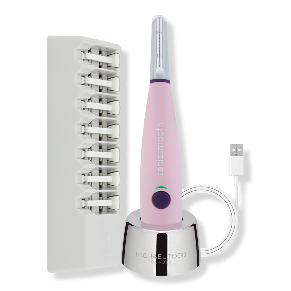 Pink Sonicsmooth Sonic Dermaplaning Exfoliation Peach Fuzz