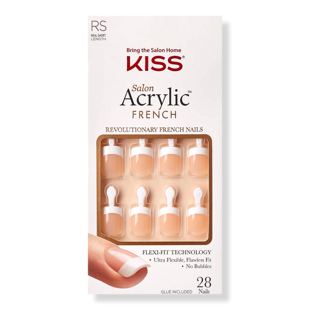 Kiss Salon Acrylic French Manicure Fashion Nails - Power Play