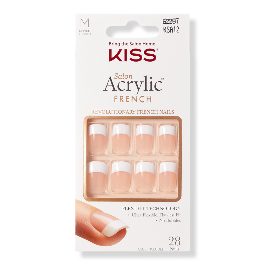 Kiss Salon Acrylic Nails, French, Medium Length - 28 nails