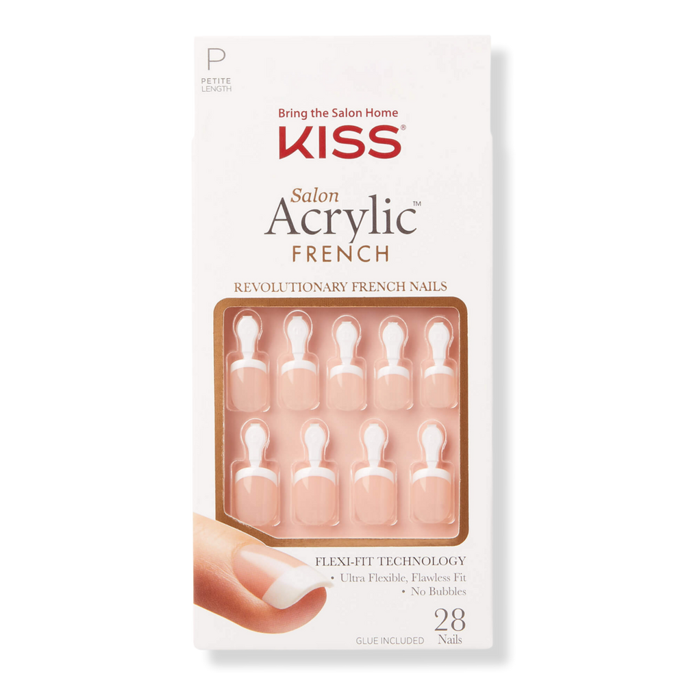 Kiss Salon Acrylic French Manicure Fashion Nails - Crush Hour