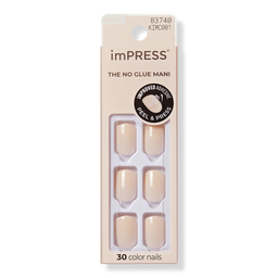 Kiss Impress Color Short Squoval Press On Nails - Point Pink