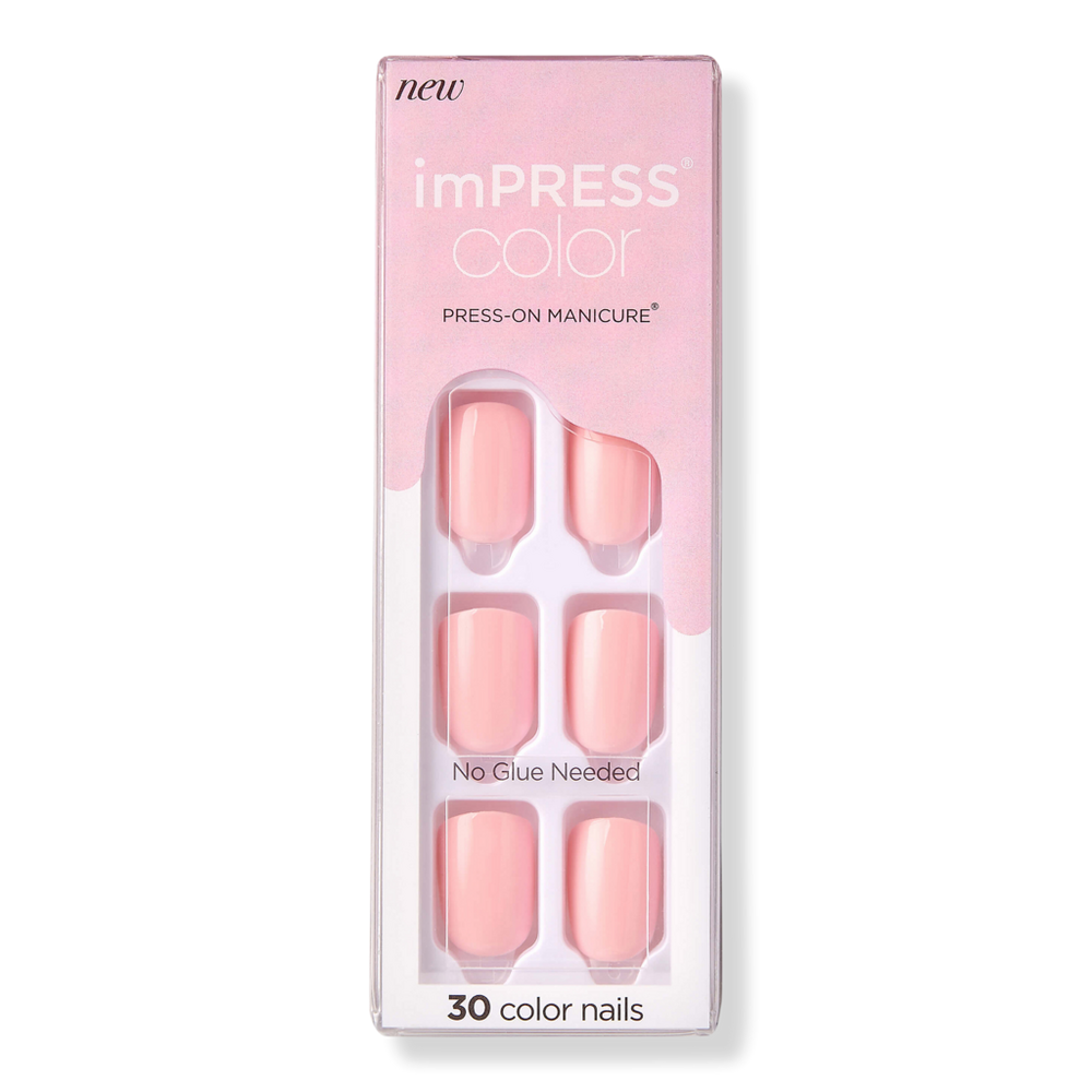 Kiss Impress Color Short Press-on Manicure Nails - Pick Me Pink
