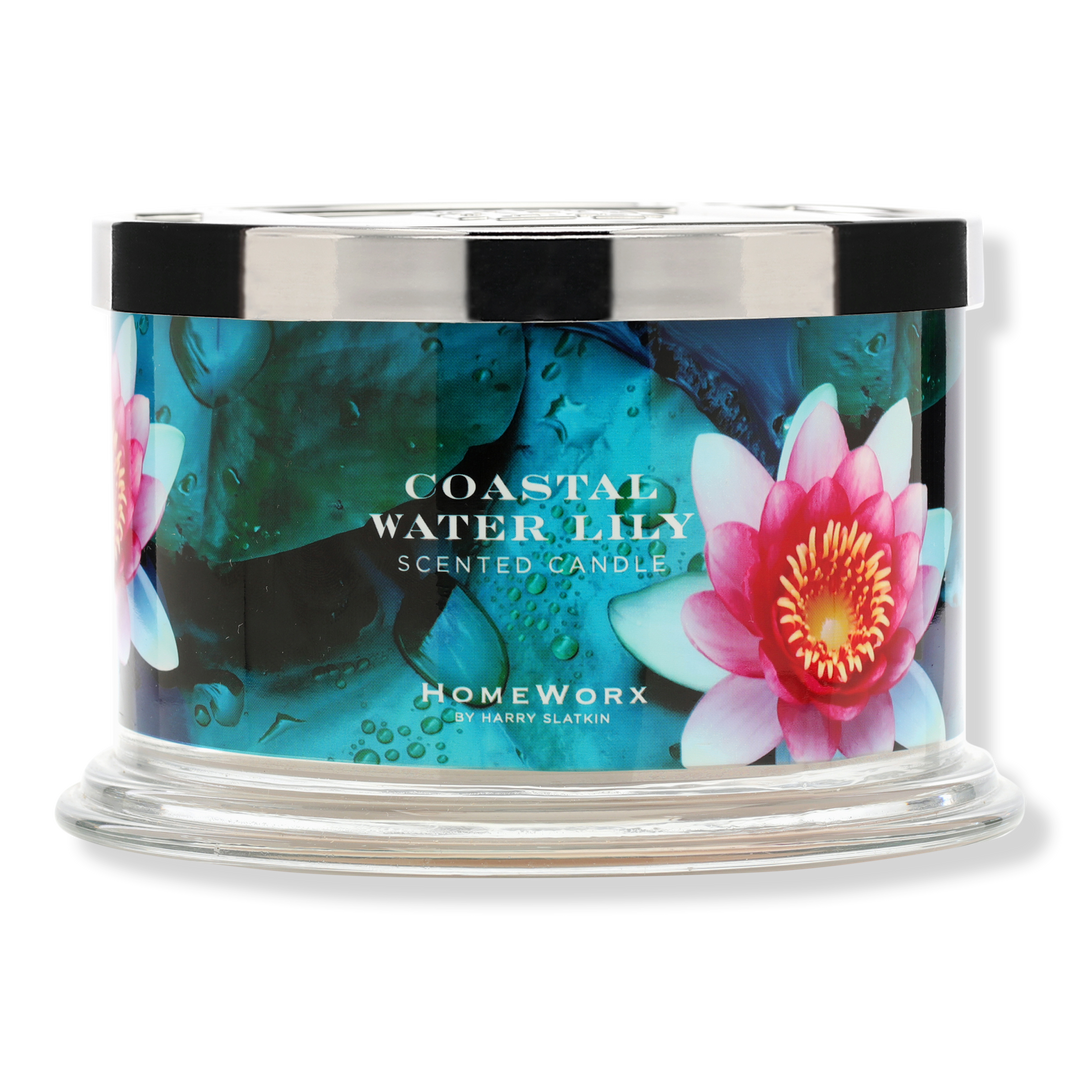 HomeWorx Coastal Water Lily 4-Wick Scented Candle #1