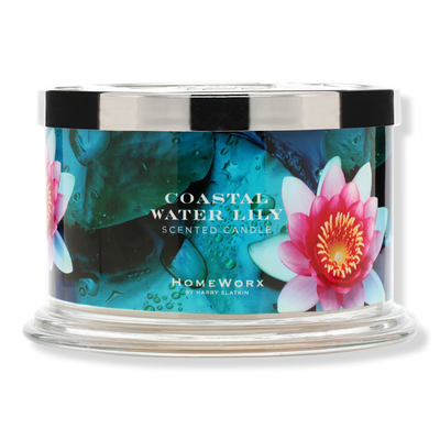 HomeWorx Coastal Water Lily 4-Wick Scented Candle