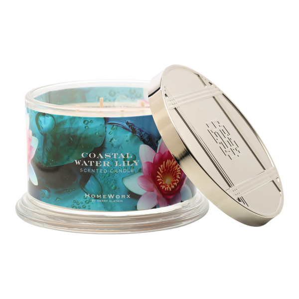 HomeWorx Coastal Water Lily 4-Wick Scented Candle #2