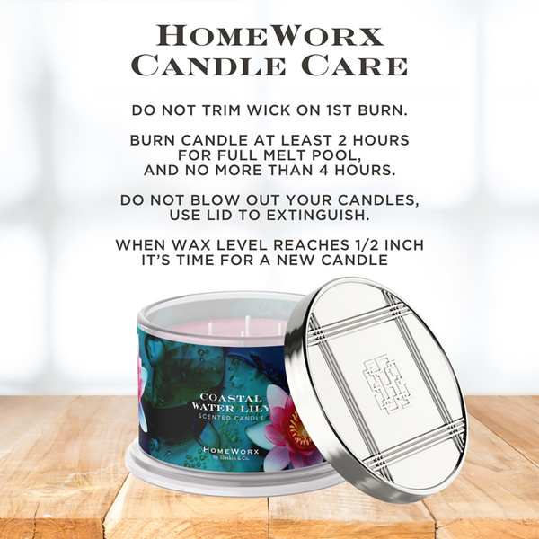 HomeWorx Coastal Water Lily 4-Wick Scented Candle #5