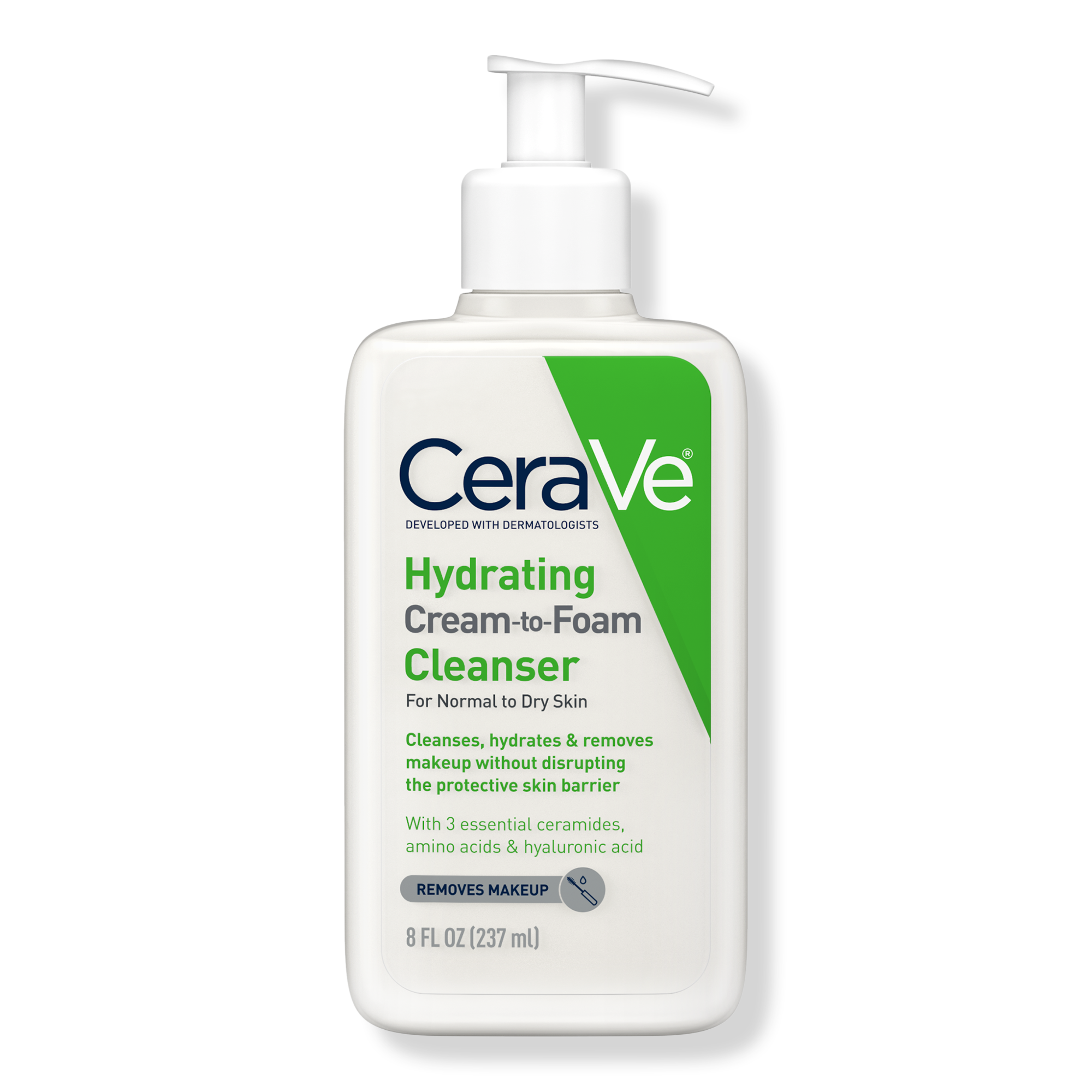 CeraVe Hydrating Cream-to-Foam Face Wash for Balanced to Dry Skin #1