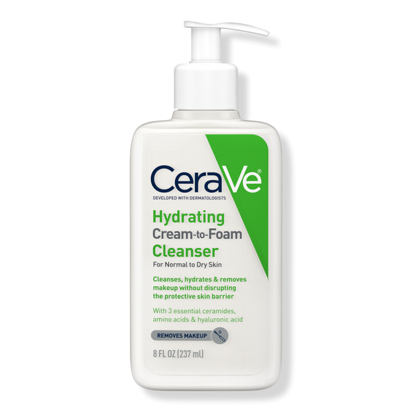 CeraVe Hydrating Cream-to-Foam Face Wash for Balanced to Dry Skin #1