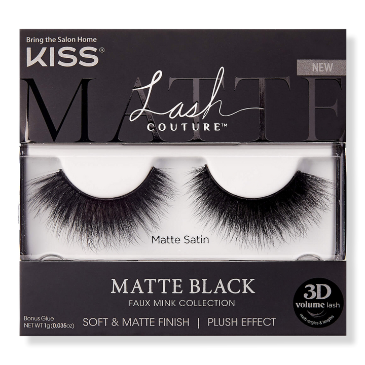 Kiss Lash Couture Matte Black Faux Mink, Matte Satin #1