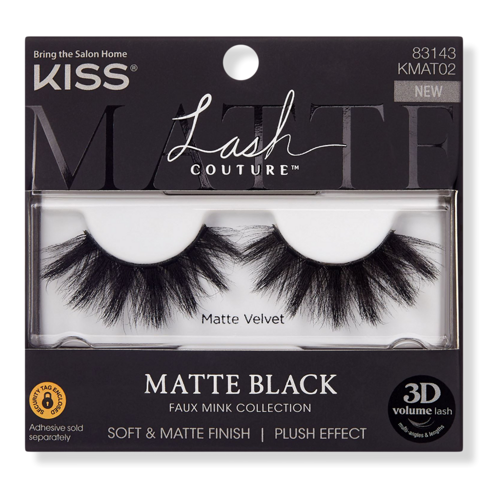 Kiss Lash Couture Matte Black Faux Mink, Matte Velvet