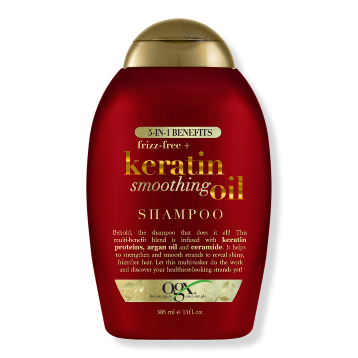 OGX Frizz-Free + Keratin Smoothing Oil Shampoo #1
