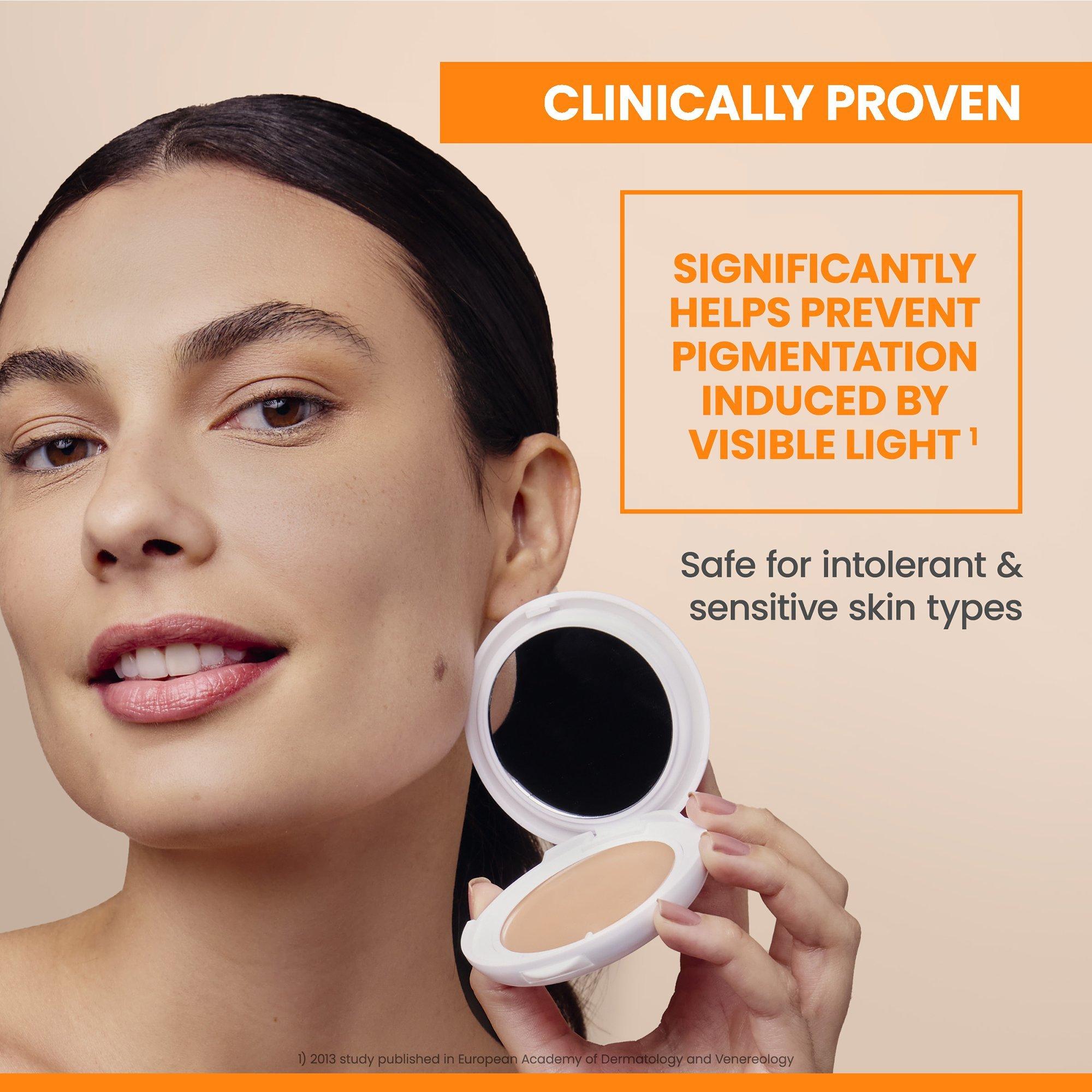 Минеральная тонирующая компактная пудра SPF 50 Avène, цвет: Бежевый — фото 5